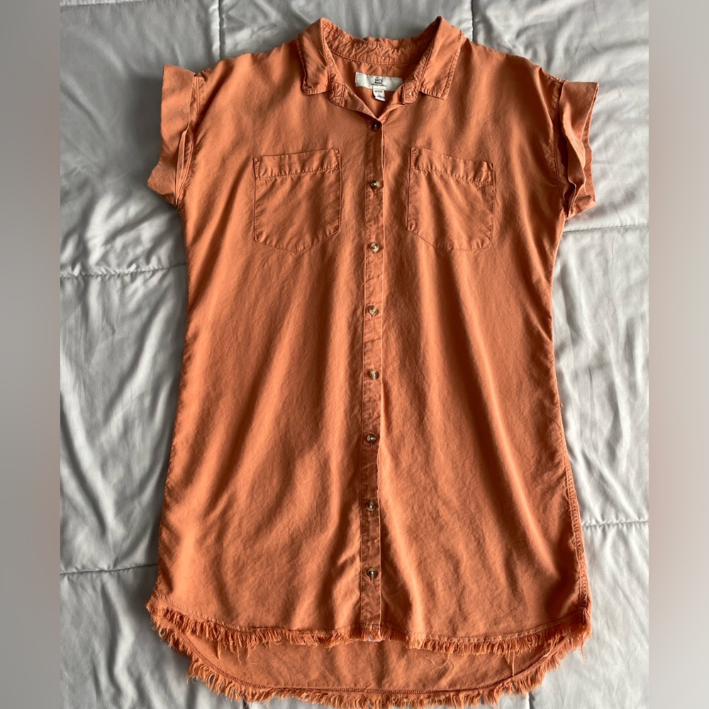 Thread + Supply Burnt Orange Button Up Tunic Size Medium